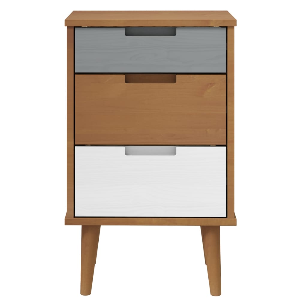 Nachttisch Braun 40x35x48 cm Massivholz Kiefer